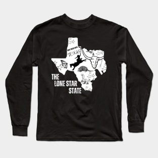 Symbols of Texas Lone Star State Logo Long Sleeve T-Shirt